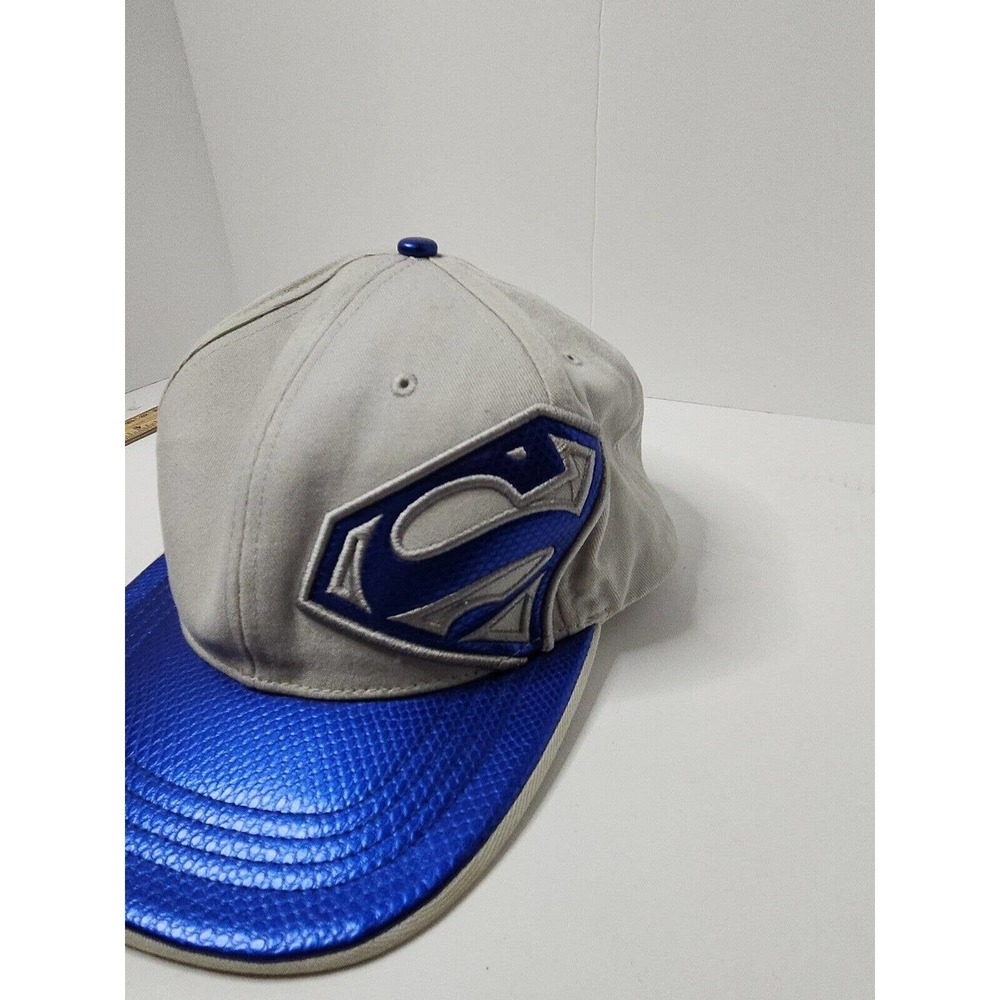 Superman Snapback Trucker Baseball Hat Six Flags Dc Comics Gray & Blue